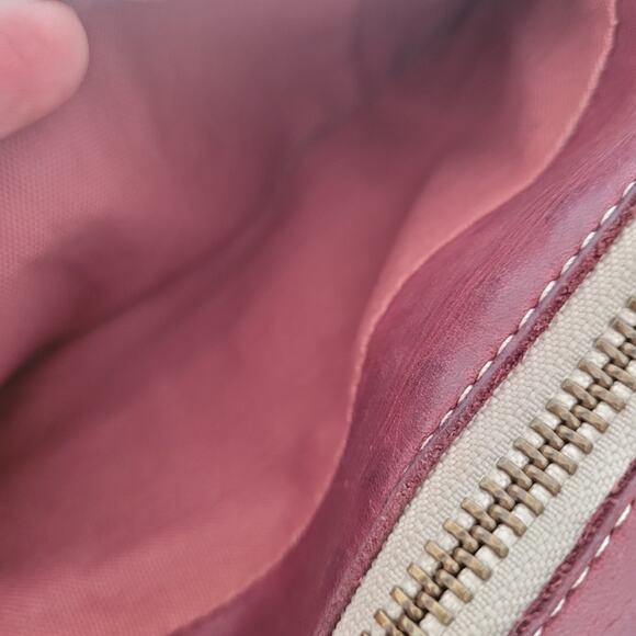 Dakota Leather Envelope Wallet Burgundy Red Boho Continental Rustic Large Soft - Picture 7 of 11